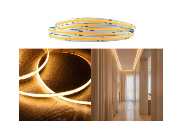 &ua TIRA LED COB 320 12V BLANCO CALIDO X 5 MTS LED-COB320WW-12V